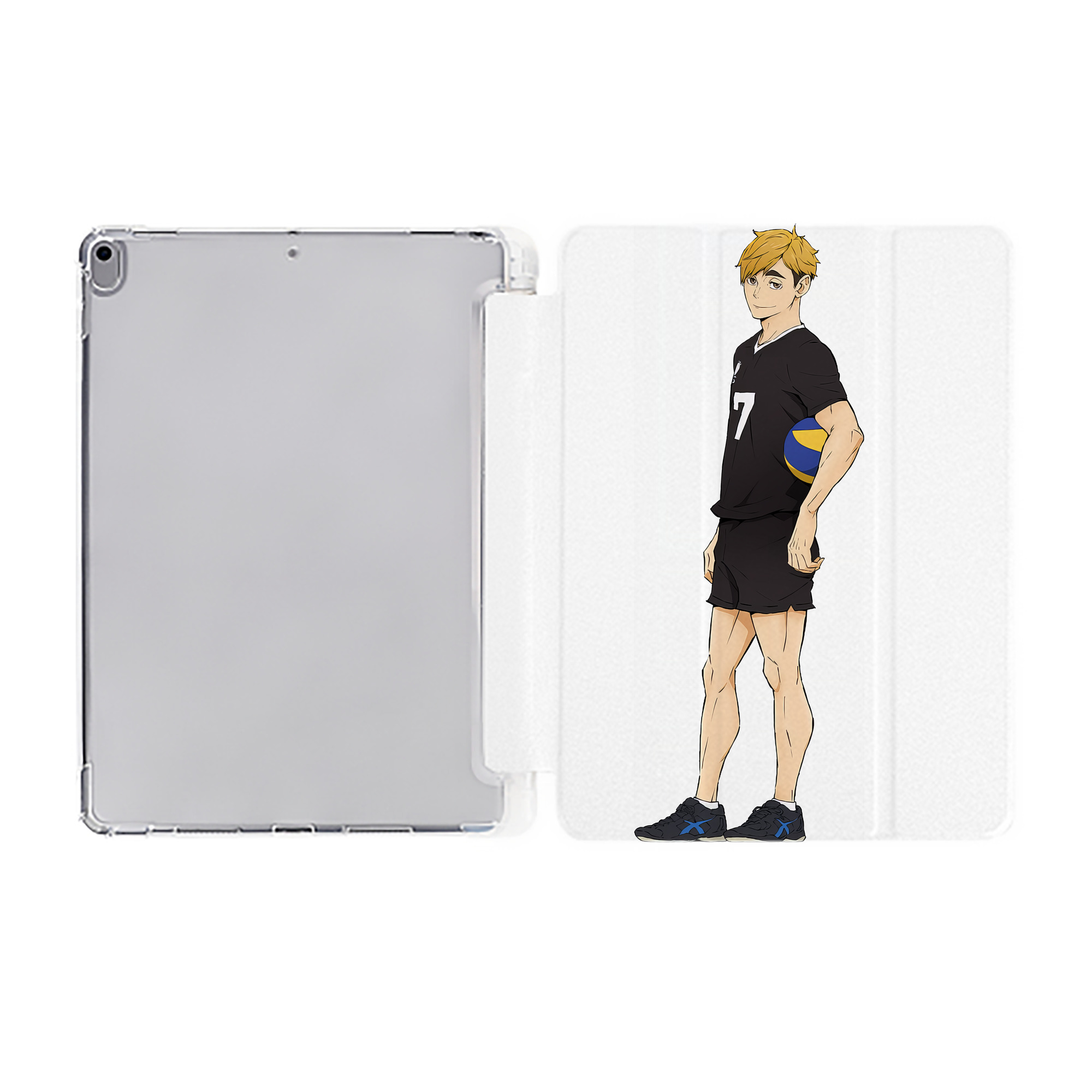 （画像用） ハイキュー!! Haikyu!! IPad ケース ペン収納付き 三つ折りスタンド PUレザー×シリコン 対応機種9.5/10.5/10.9インチ